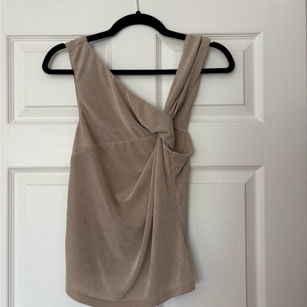Anthropologie Sleeveless Knot Top - Taupe